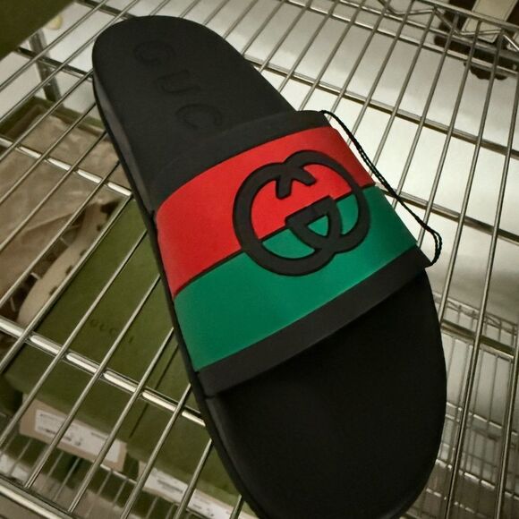 Gucci Black, Red, and Green Sandals - Picture 1 of 5